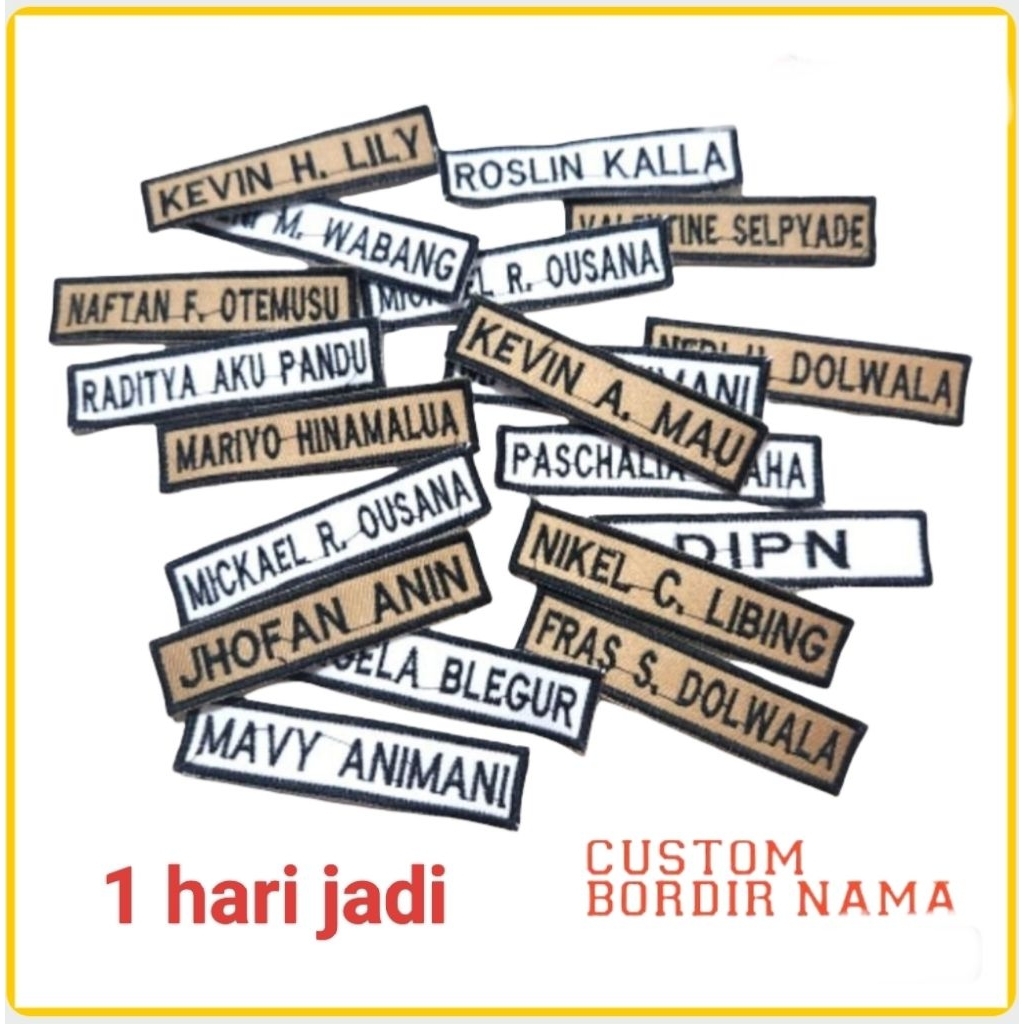 Papan nama / name tag sekolah - Custom Nama Suka-Suka
