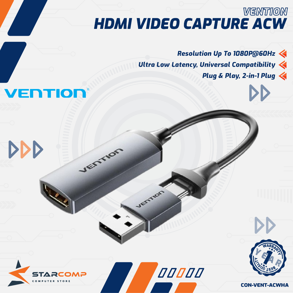 VENTION ACW HDMI Video Capture Card USB Game Capture for Streaming