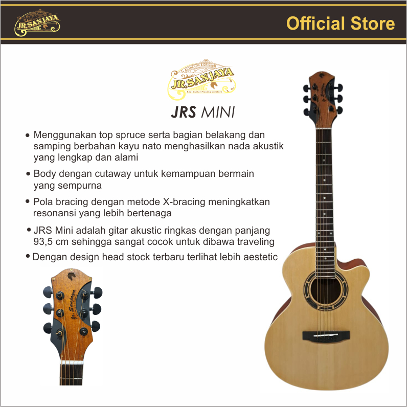GITAR AKUSTIK/AKUSTIK ELECTRIK ORIGINAL JR.SANJAYA JRS MINI