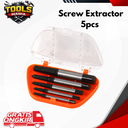Kapusi Screw Extractor 5pcs /Mata Pembuka Baut Patah 5pcs K-3687
