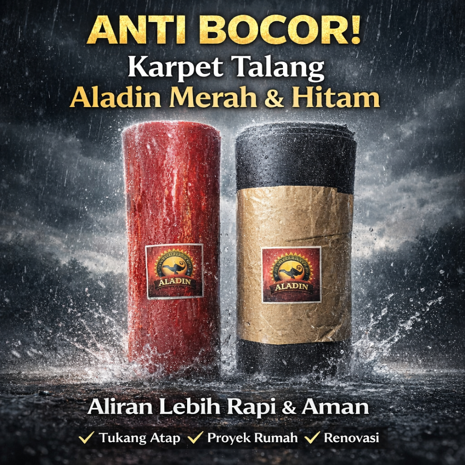 Karpet Talang / Karpet Atap / Tiber Talang ALADIN Hitam 1.3mm – Fleksibel Anti Bocor, Tahan Cuaca