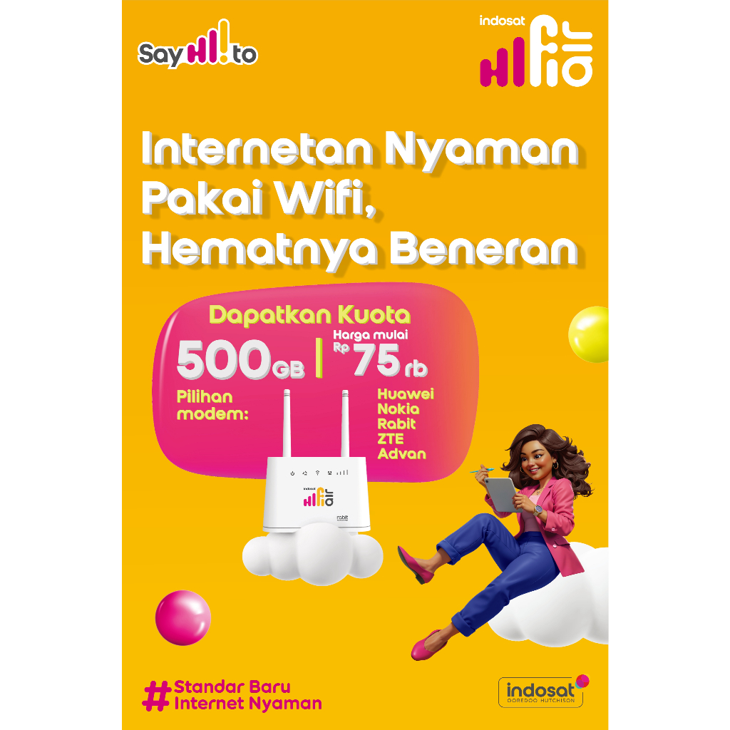 Paket Data Hifi Indosat 75GB I 125GB I 200GB I 500GB