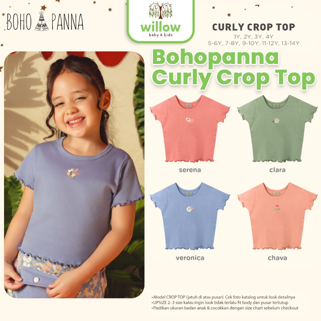 Kaos Anak - Bohopanna Curly Crop Top