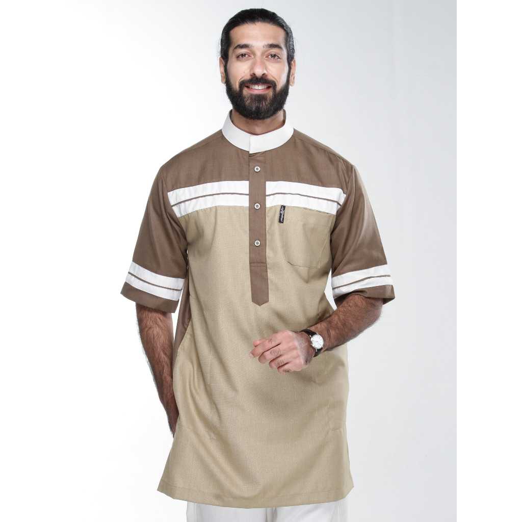 KAMILIANO SILVER 007 – CREAM KURTA LENGAN PENDEK
