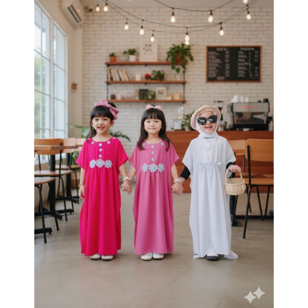 PROMO MURAH GAMIS  KAFTAN ANAK PEREMPUAN 3-12 TAHUN