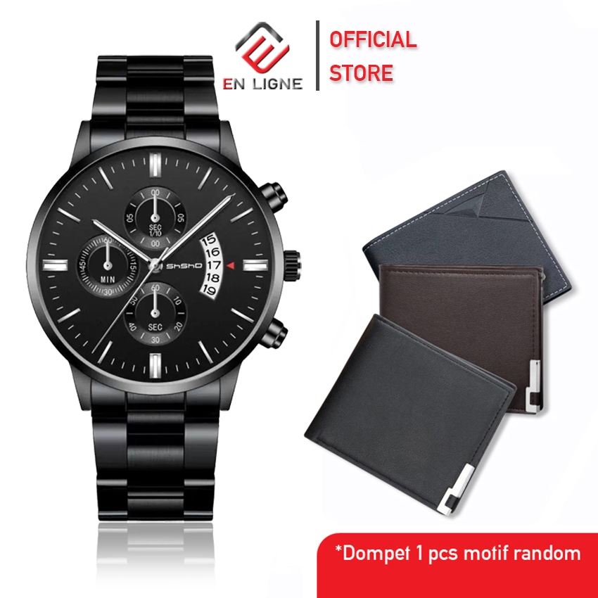 promo terbaru en ligne - jam tangan pria set - jam tangan gift - jam tangan kado - jam tangan dompet