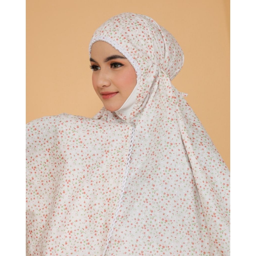 mukena katun Jepang. zlanamira Signature ditsy coral