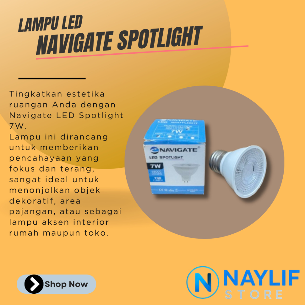 LAMPU LED NAVIGATE SPOTLIGHT, 7 Watt