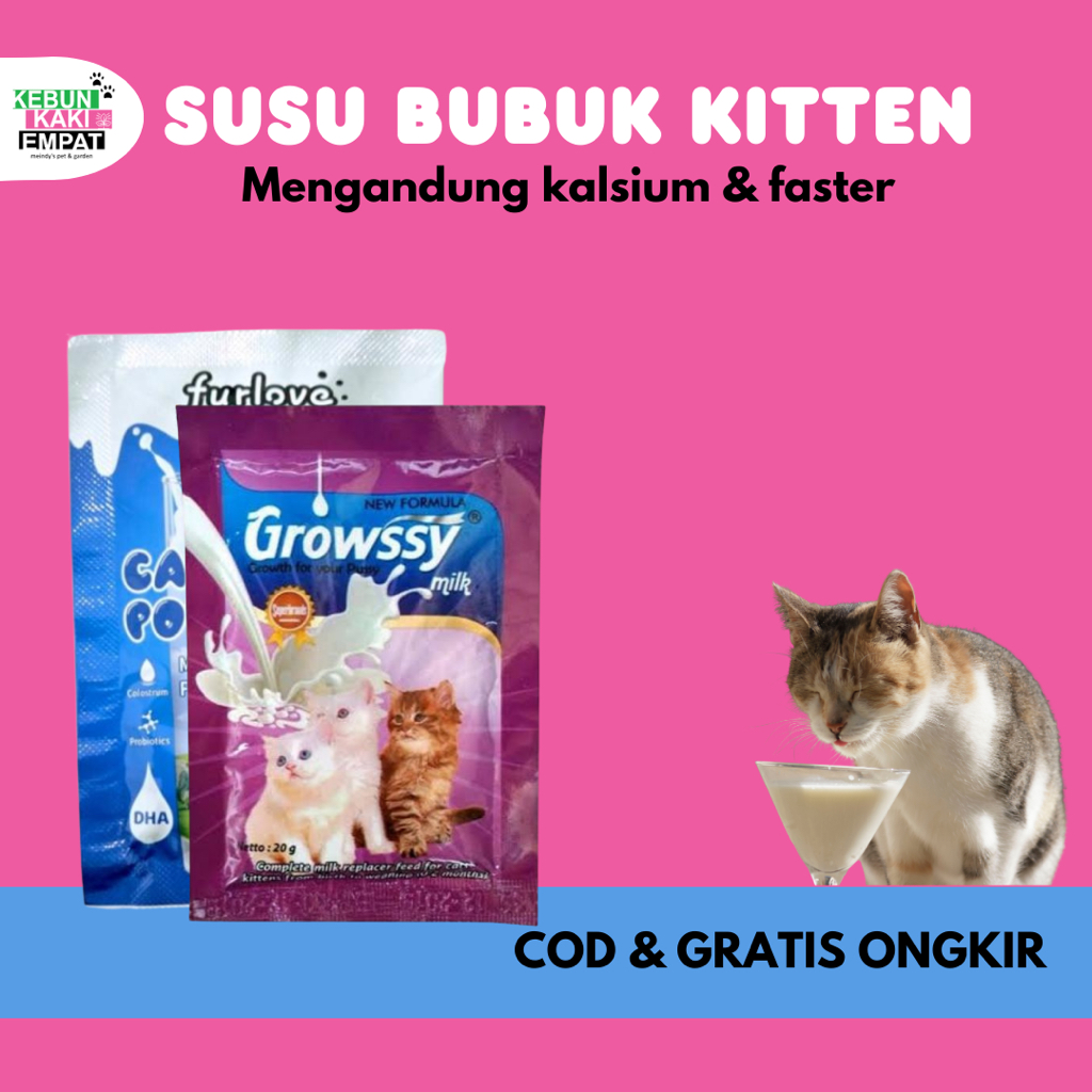 Susu bubuk kitten / bayi kucing merek growssy murah