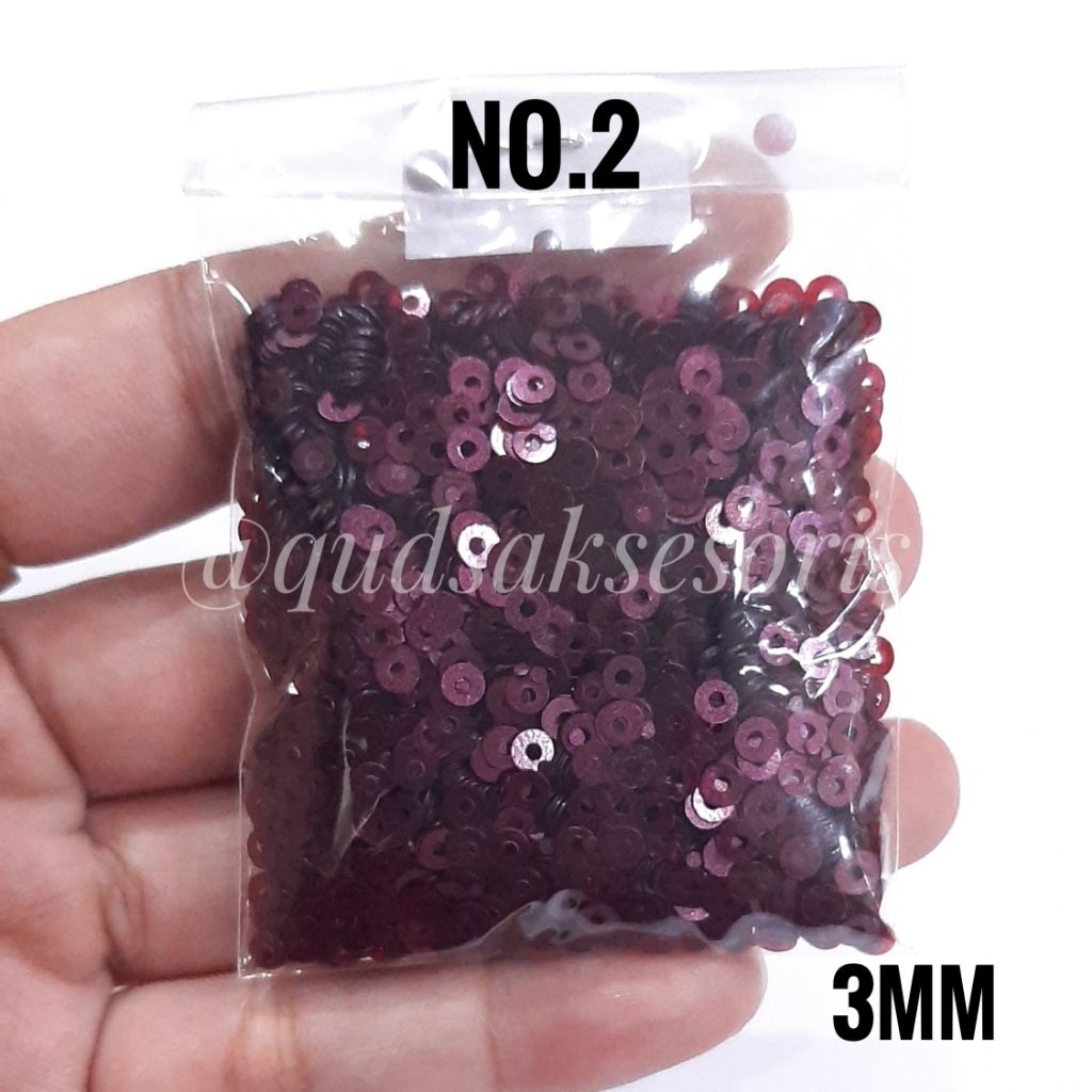 Sequin/payet/burci flat 3mm jepang dof