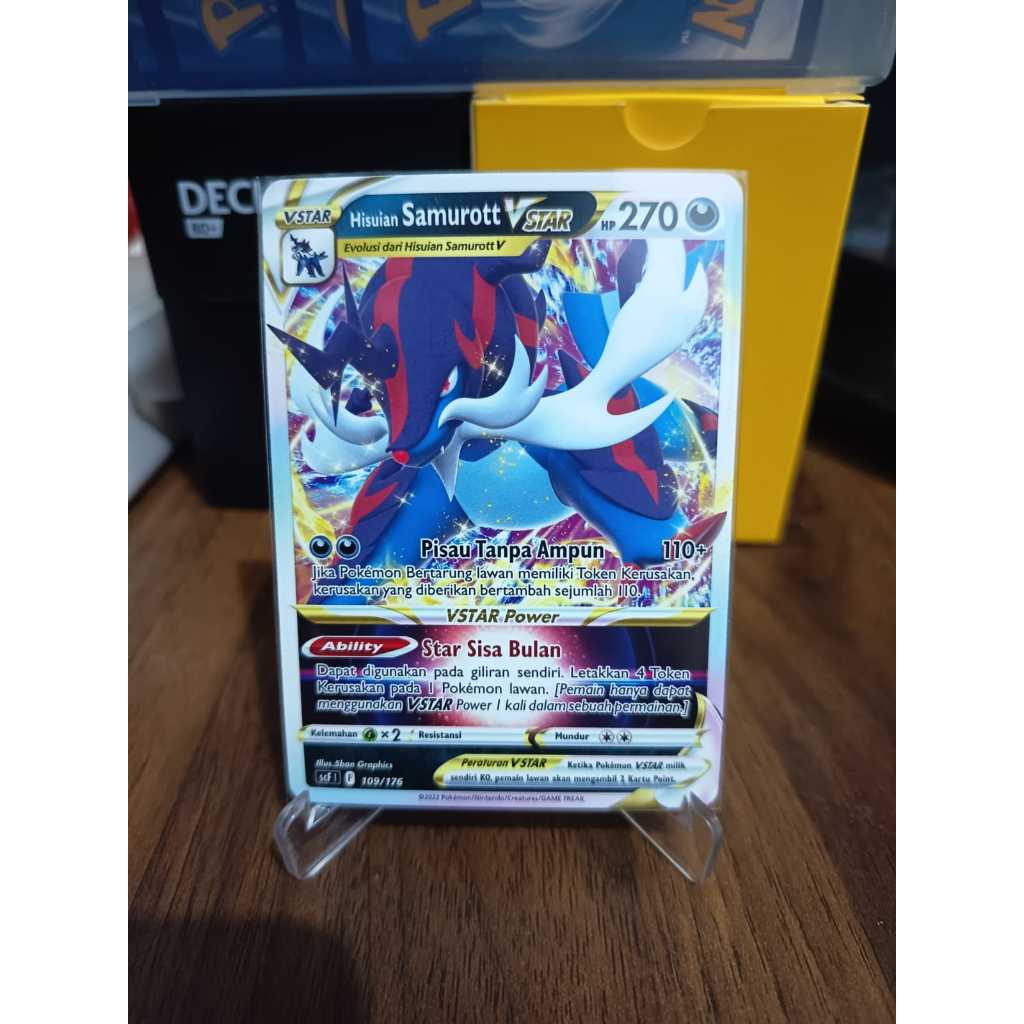 Hisuian Samurott Vstar 2022 Kartu pokemon Original TCG 109/176 - non holo