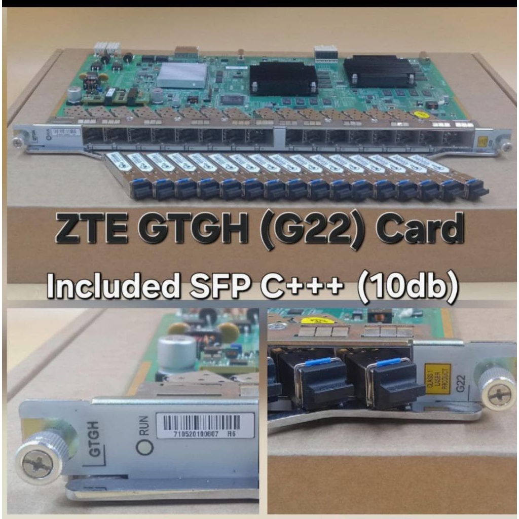 ZTE GTGH CARD 16PORT G22 LENGKAP SFP 10DB