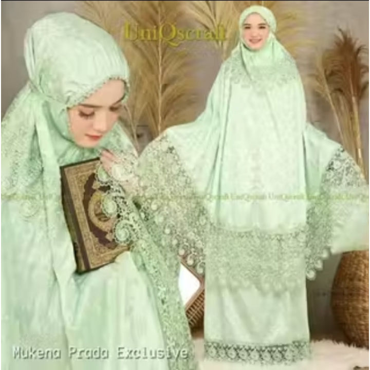 Mukena Sutra Prada Paris Premium Keong || Mukena Prada || Mukena Prada || Full Bordir || Tebal-Halus
