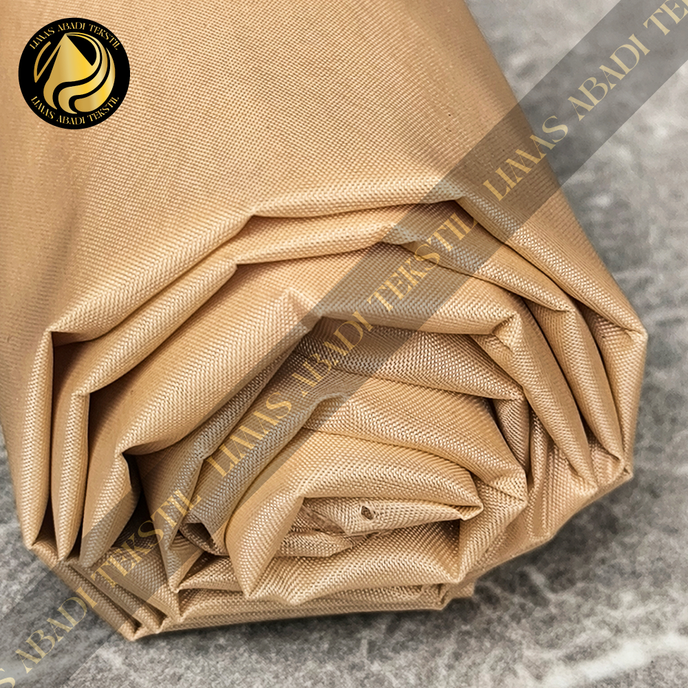 Kain Satin Tafeta Taffeta SUPERIOR(Cream Khaki)kain furing tas,almamater,peci,songkok,jas,jaket dll