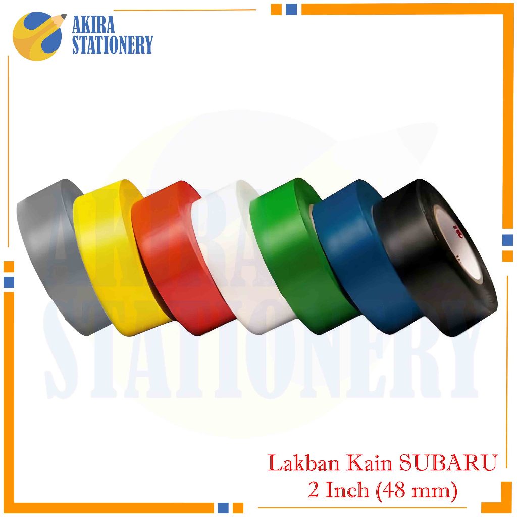 Lakban Kain Subaru 48 mm x 12 Meter Warna - Warni / Cloth Tape 2" inch Colour / 2 In Plakban Jilid P