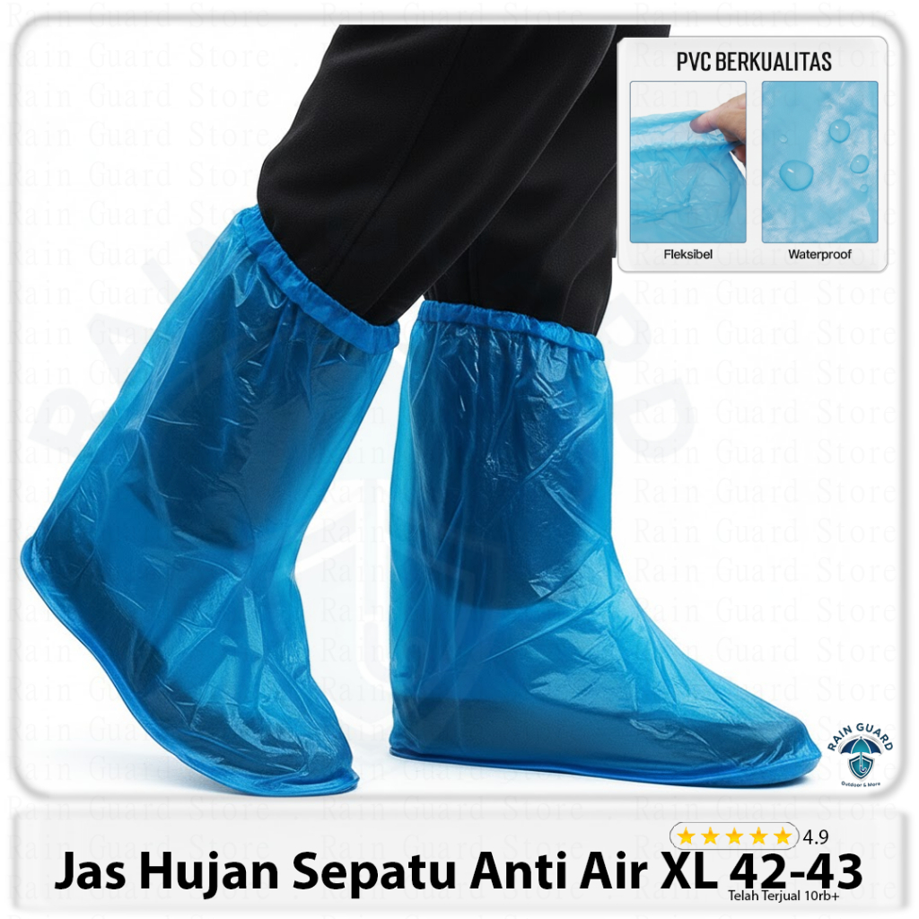 Pelindung sepatu anti air XL, jas hujan sepatu pria, cover shoes waterproof besar, sarung sepatu huj