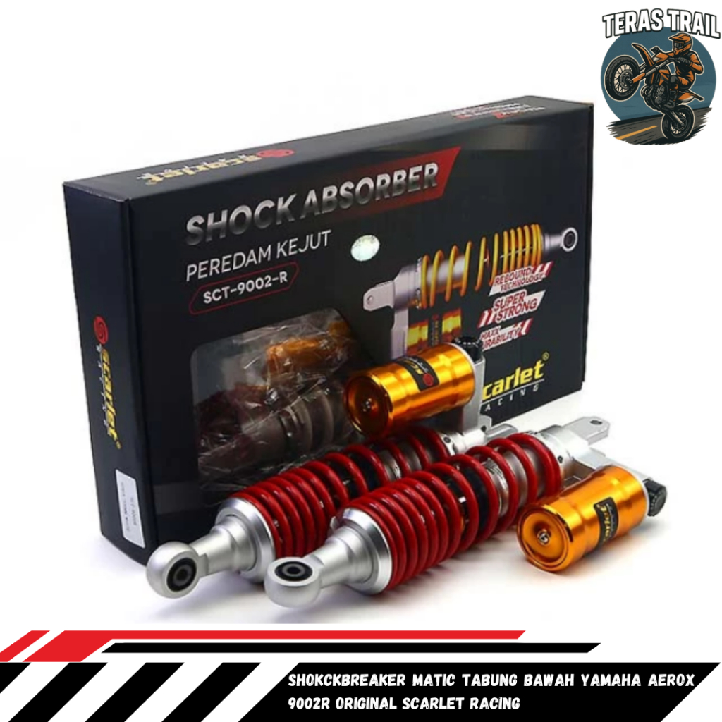 ShockBreaker Yamaha Aerox 305MM Tabung Bawah Click Fungsi Original Scarlet Racing 9002R