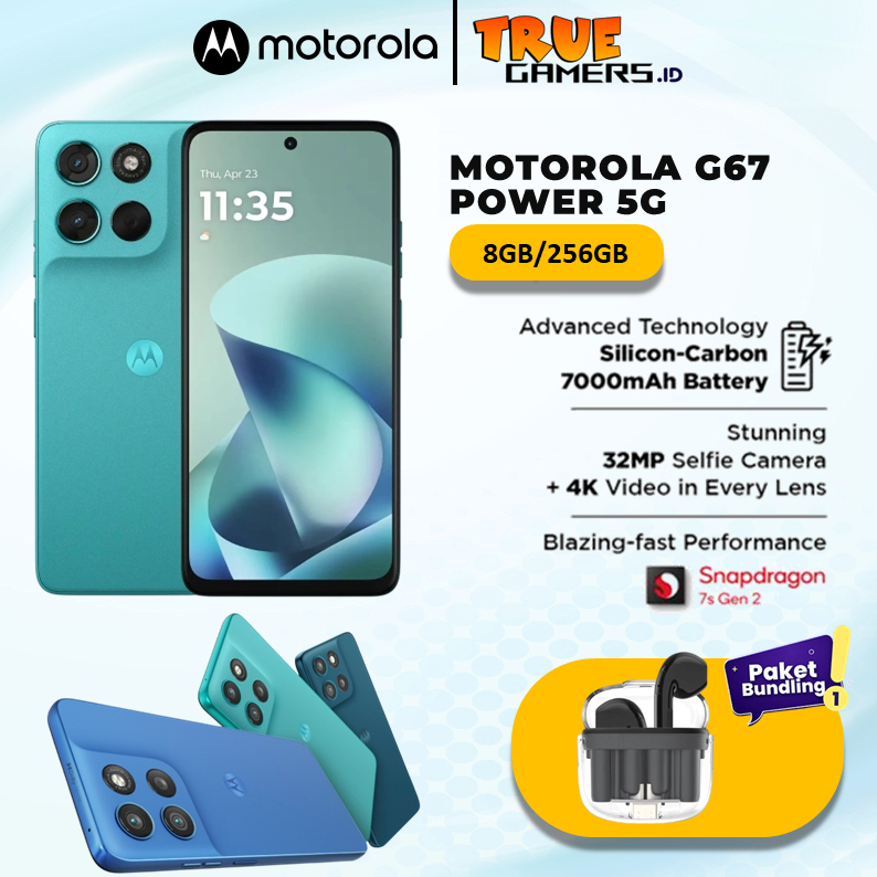 Motorola G67 Power 5G - RAMBoost 24GB/256GB - Snapdragon7s Gen2 - 7000mAh SiliconCarbon - 50MP Sony 