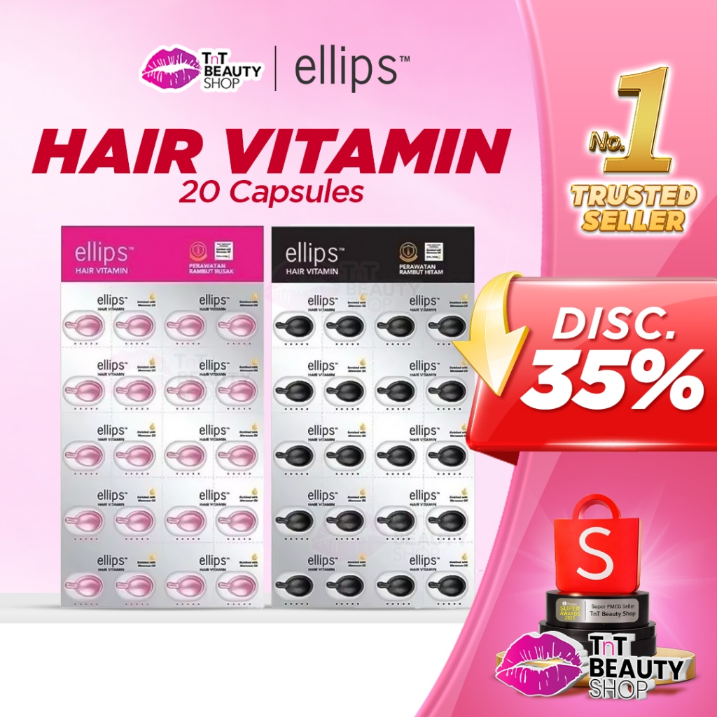 Ellips Hair Vitamin isi 20 Capsules | Elips Perawatan Rambut Hitam / Rusak   | TnT Beauty Shop