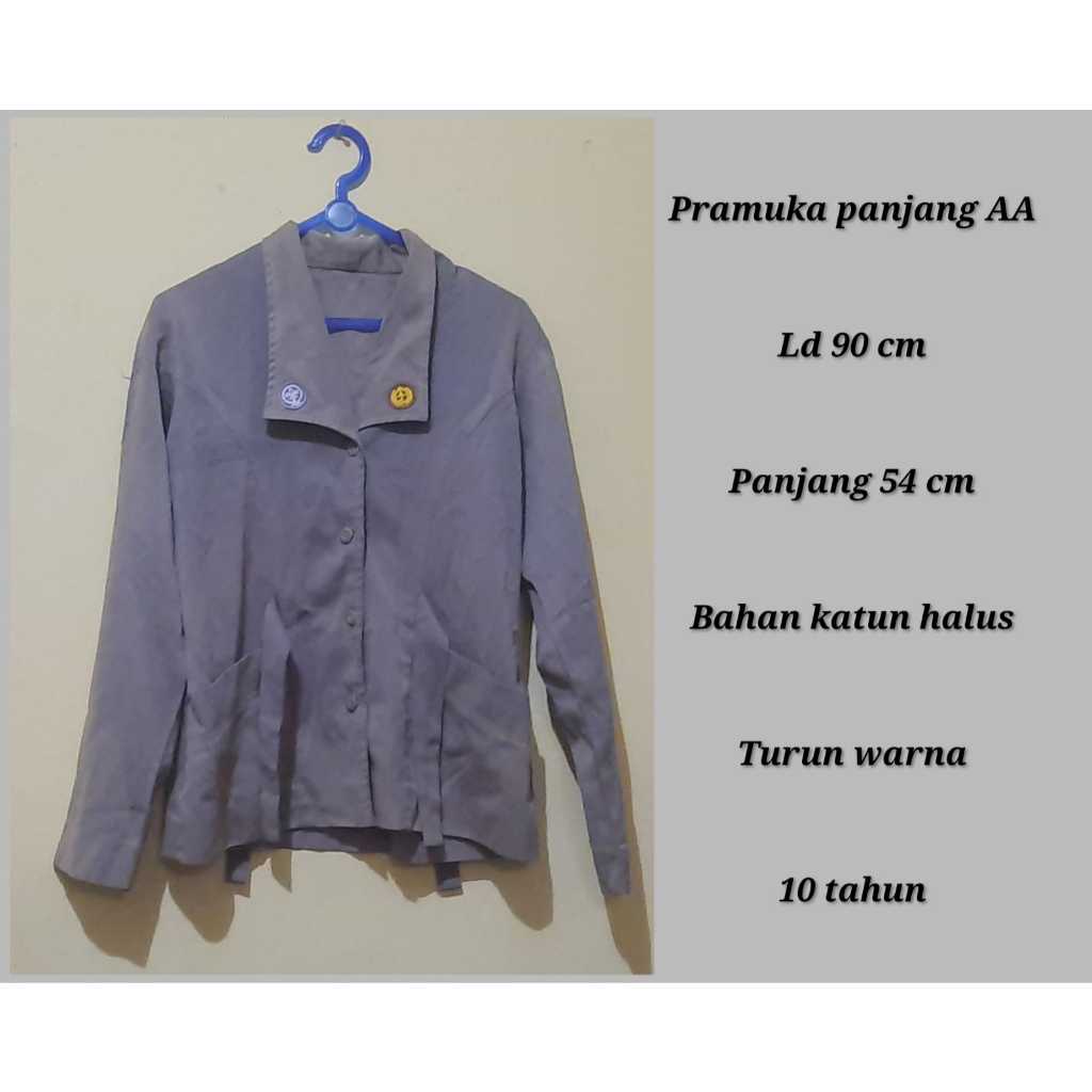 Baju pramuka lengan panjang prelove seragam sekolah anak laki laki perempuan murah meriah