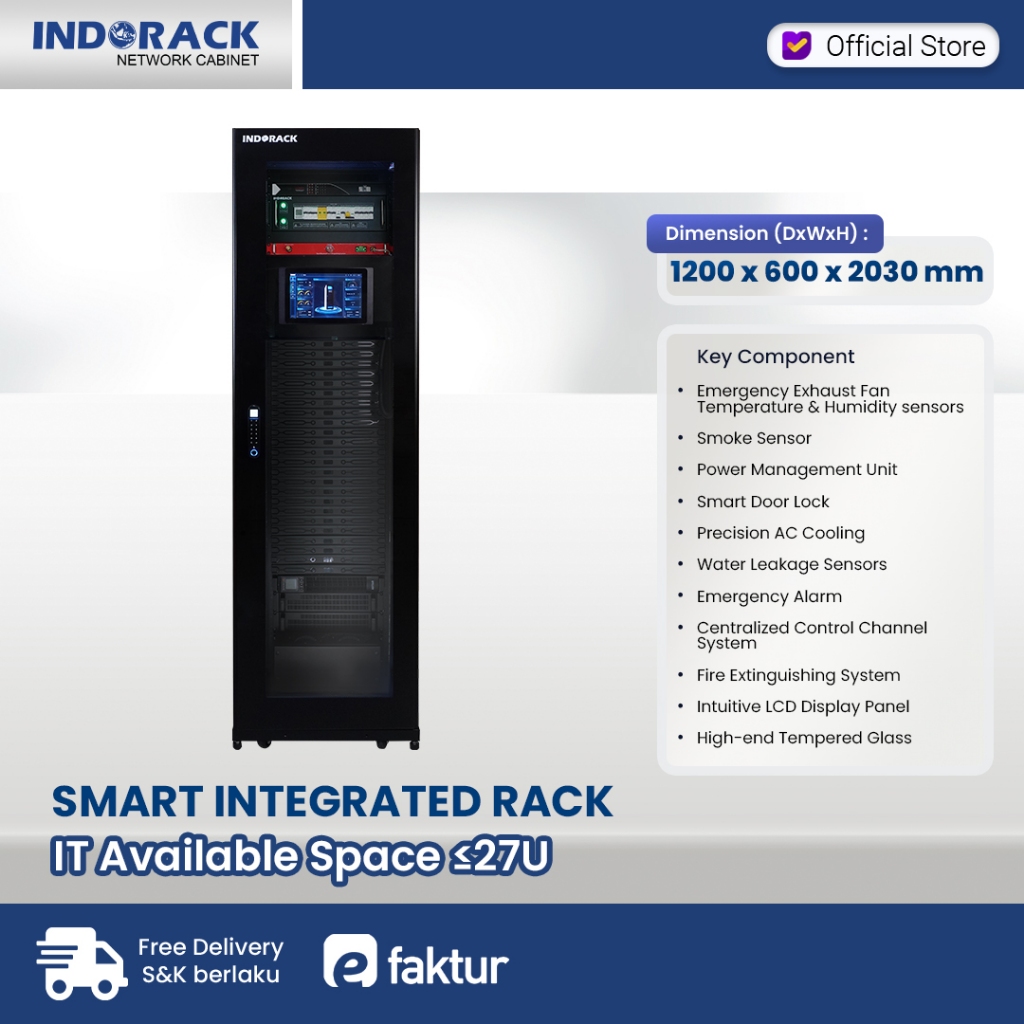 INDORACK Smart Rack Server 42U depth 1200mm Smart Integrated Rack