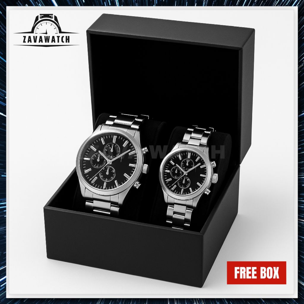 [Free Box] Jam Tangan Pria Wanita Couple Mewah - Jam Tangan Pasangan - Gift Kado Jam Tangan Couple K