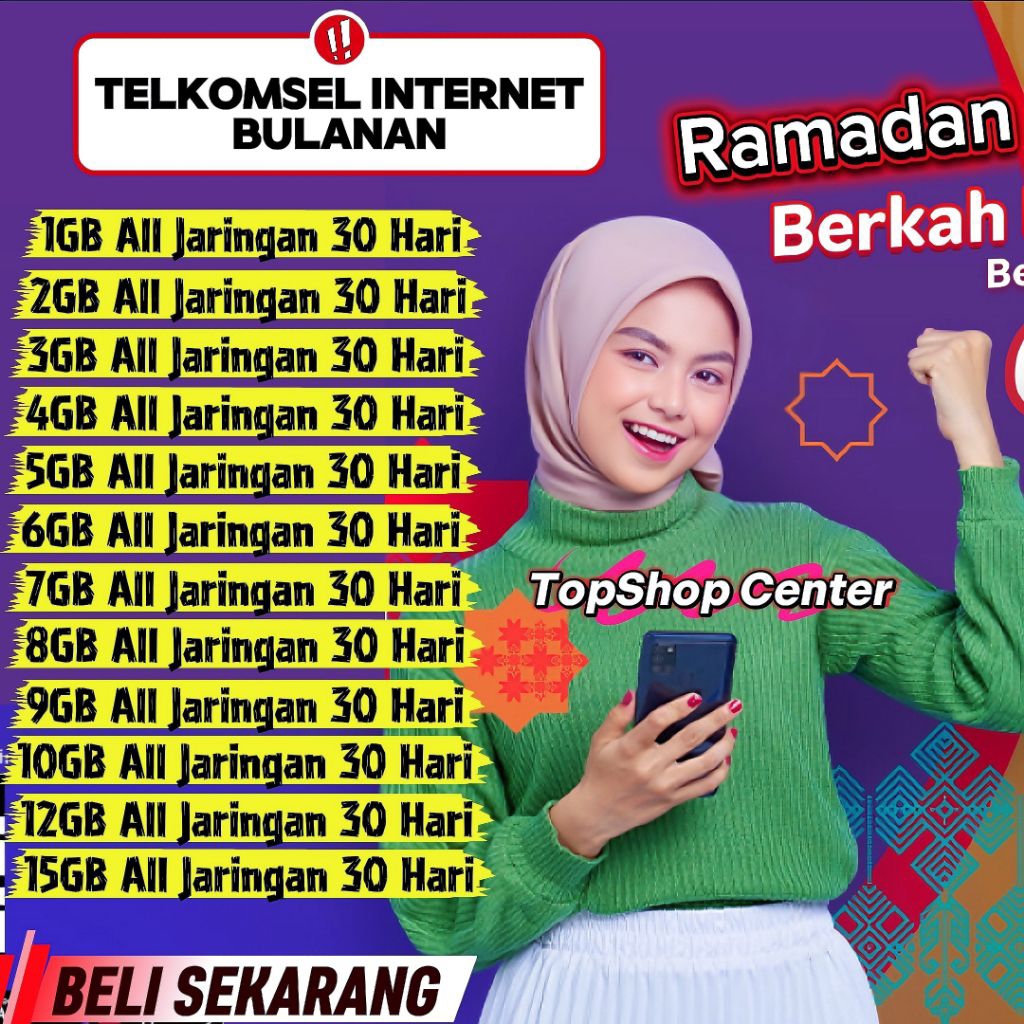DATA INTERNET TELKOMSEL BULANAN FULL KUOTA ALL OPERATOR BERLAKU NASIONAL
