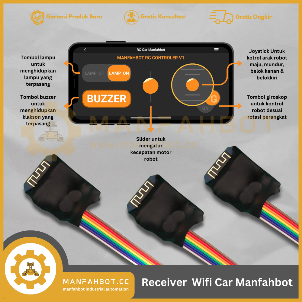 Modul Board Receiver WiFi Car 2.4Ghz Mobil RC Wifi | MANFAHBOT Edition