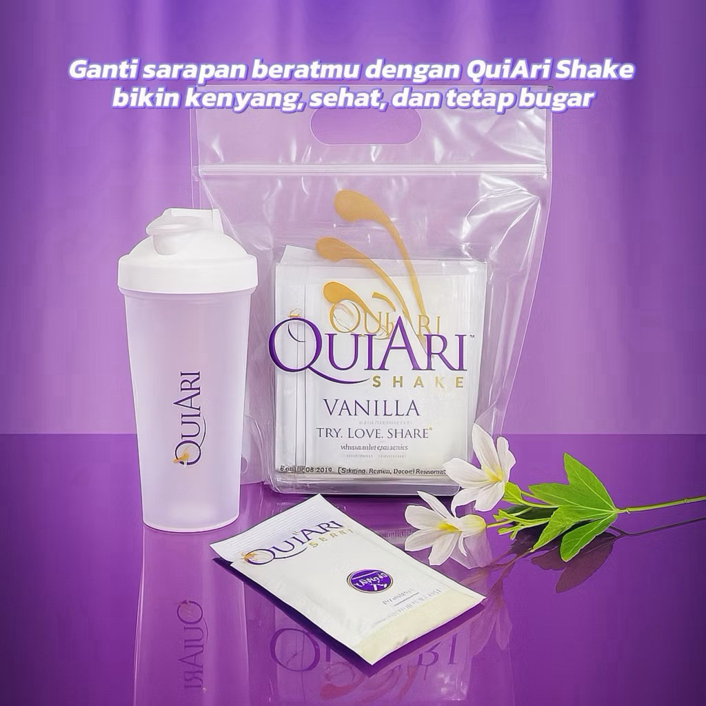 1 Pack Isi 14 Saset Quiari Shake Varian Rasa Vanilla  dan Coklat Quiari by Maqui Berry