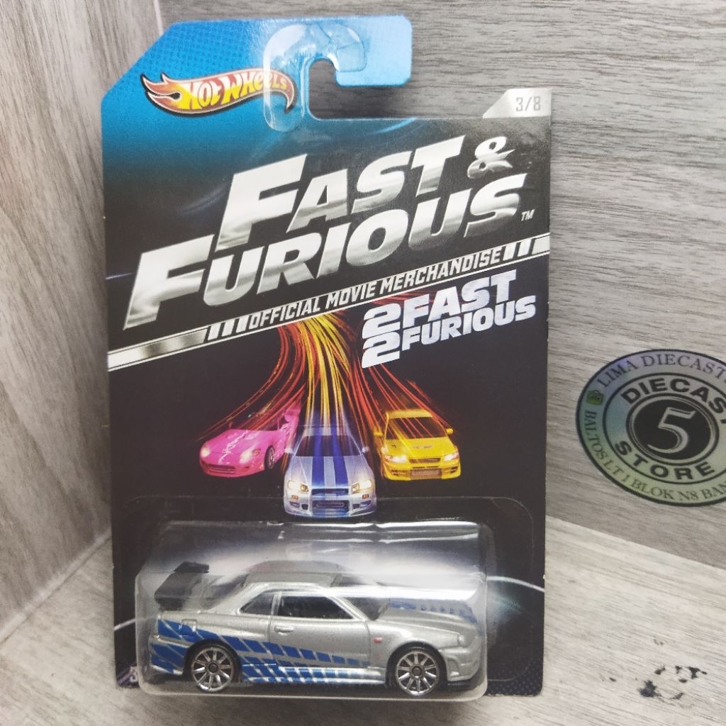 hotwheels fast furious official movie merchandise nissan skyline gt-r r34