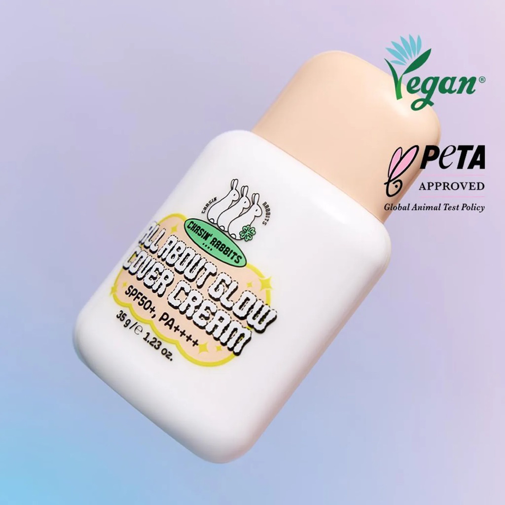 READY STOCK CHASIN' RABBITS ALL ABOUT GLOW COVER CREAM SPF 50+ PA++++ 35gr