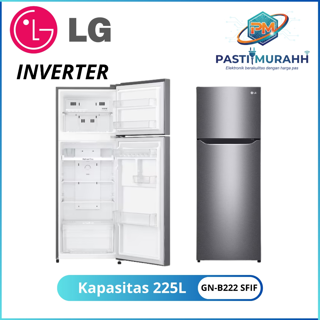 KULKAS LG GN-B222 SFIF (225L/209L) KULKAS LG 2 PINTU SMART INVERTER KOMPRESOR GARANSI 10 TAHUN