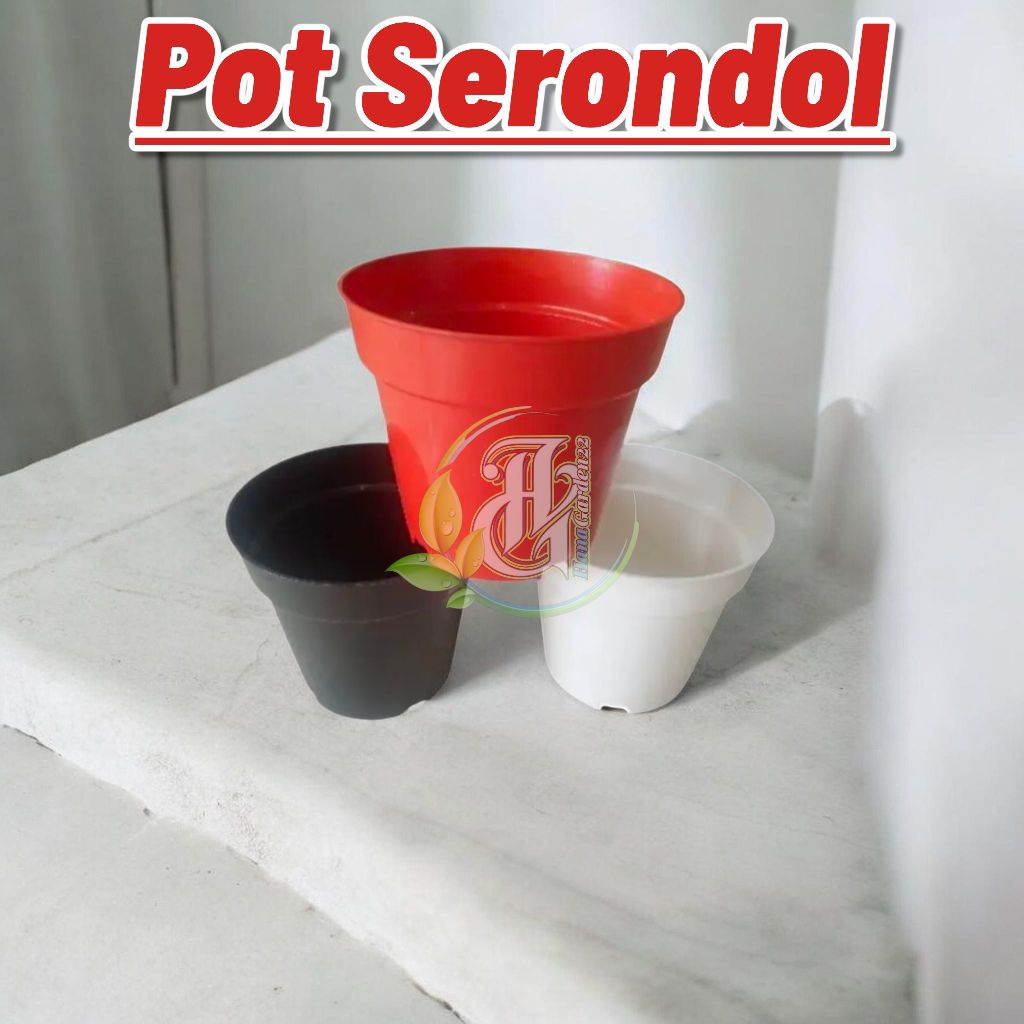 Pot Tinggi Srondol Putih, Hitam, pot tinggi murah, pot 20, 17, 15