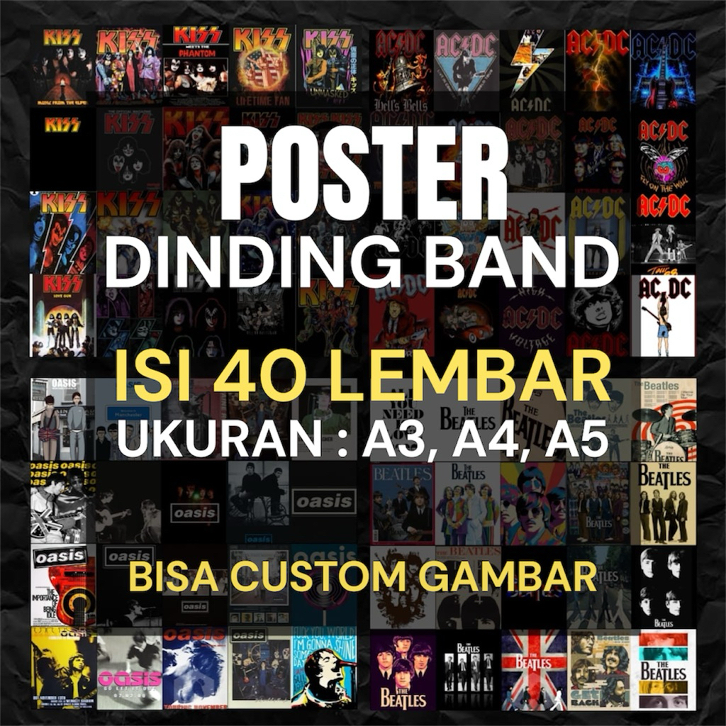 Poster dinding/poster dinding band/poster dinding kamar/poster band/poster dinding isi 40 lembar