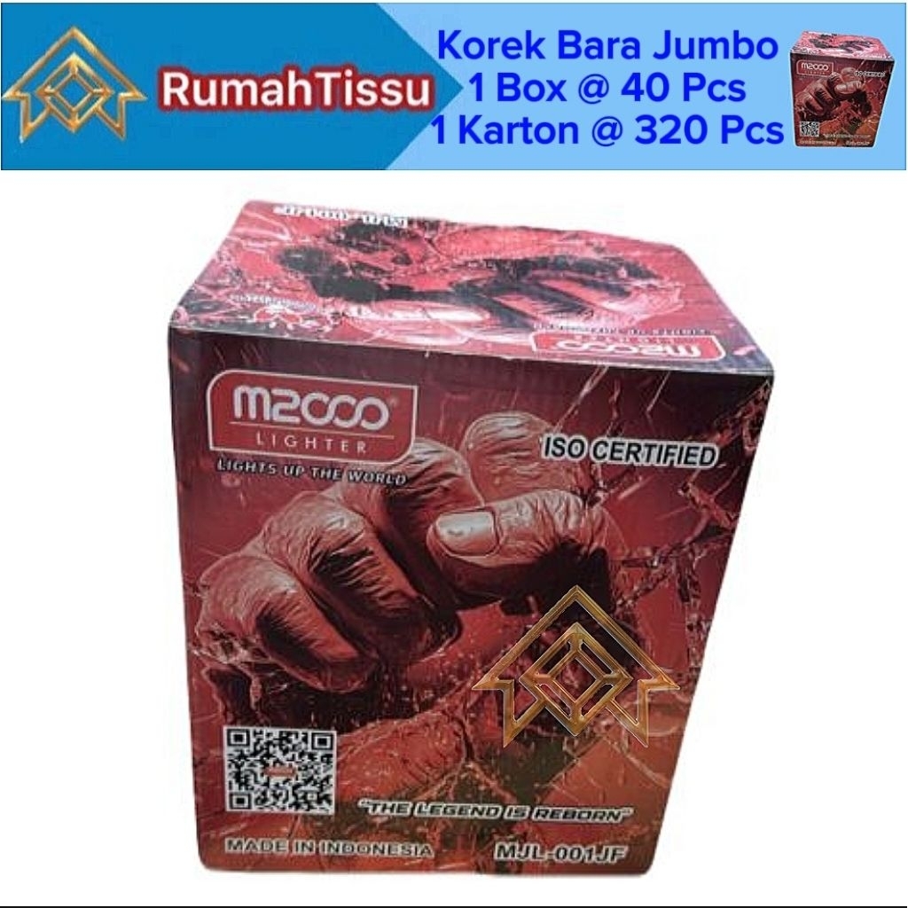 [1 Box @ 40 Pcs] Korek Bara Jumbo Super Besar Anti Angin Gak Gampang Padam