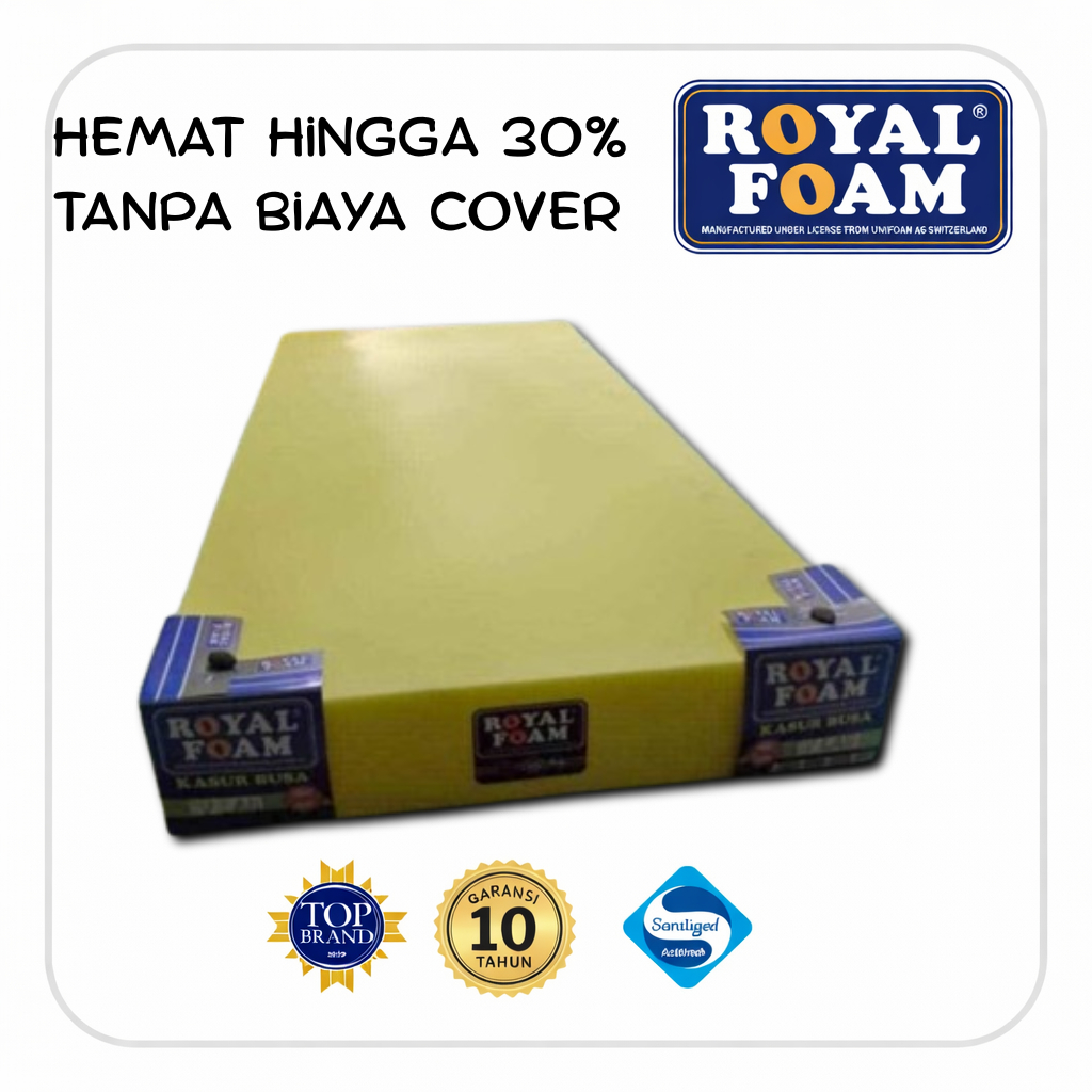 Kasur Busa Royal Foam Hemat Tanpa Cover / Sarung Busa Kuning Yellow Density 16 Anti Kempes Original