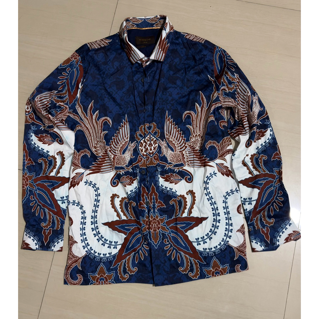 Kemeja Batik Pria Manzone - Sancaka Blue (Modern Fit)