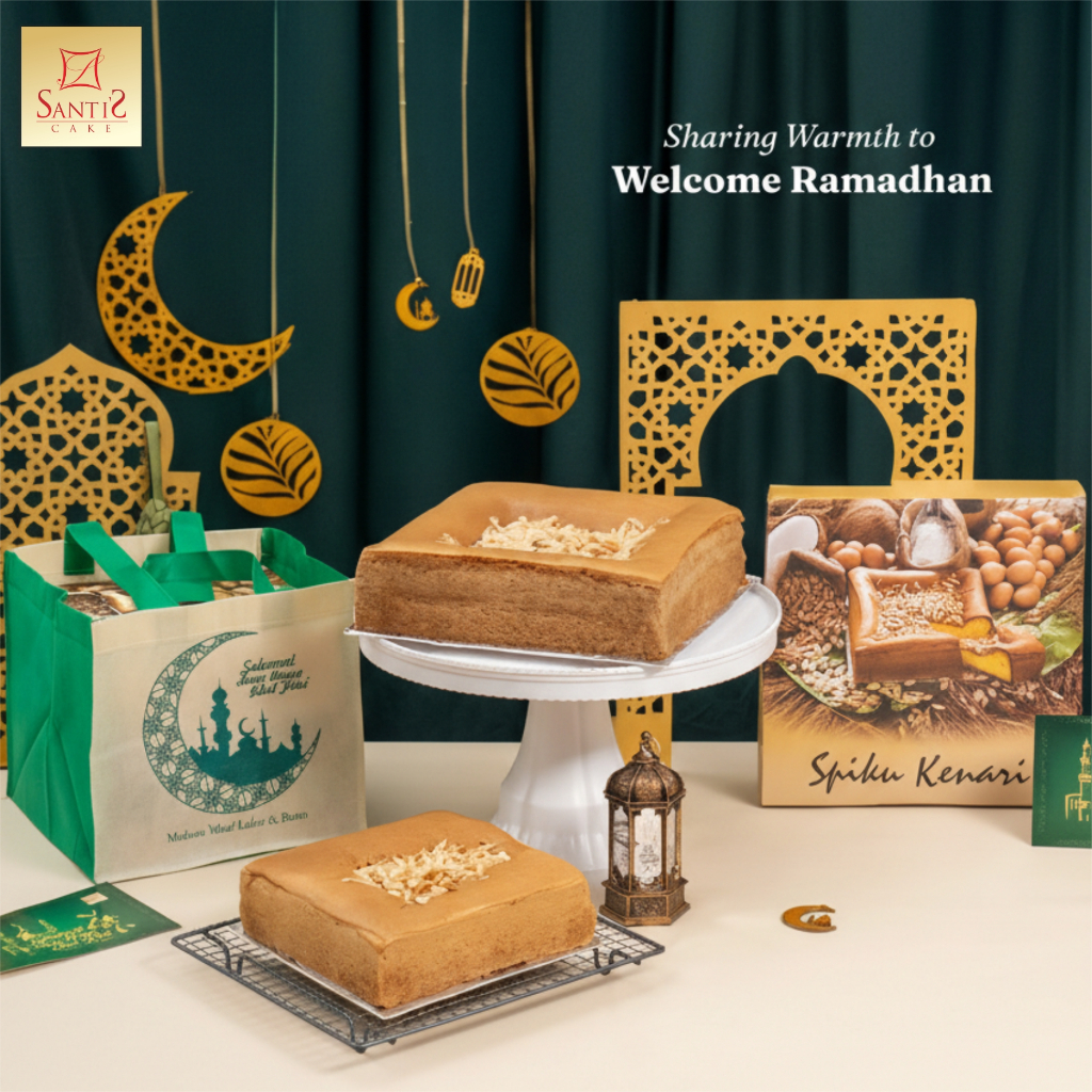 KHUSUS GOJEK INSTANT - Santi's Cake Spiku Kenari Original 24x24cm Spikoe Surabaya Santis Cake