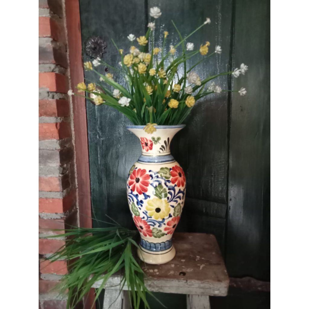Vas/ Vase Bunga Keramik Tinggi Bulat