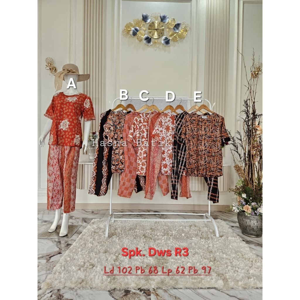 Setelan Celana Luza (Spk. Dws R3) Batik Pekalongan