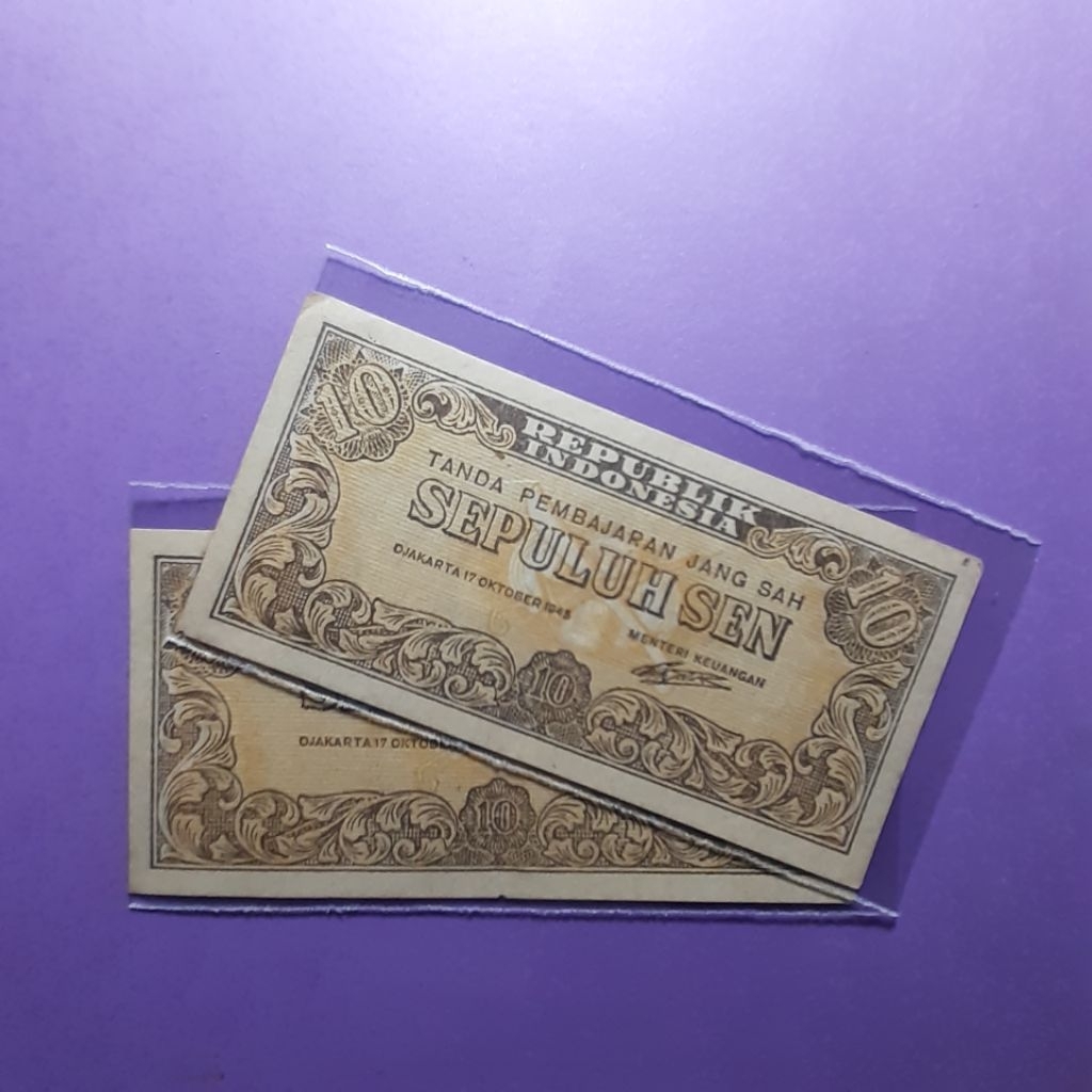 Uang 10 sen seri ori 1945