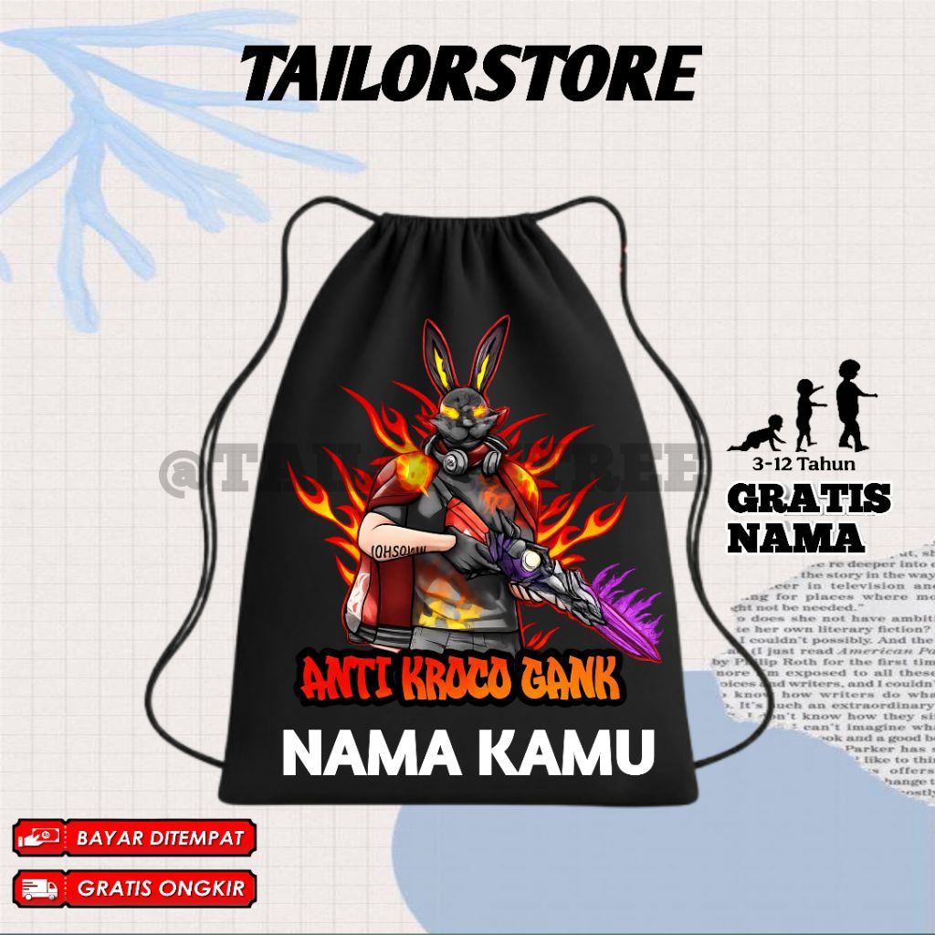 (BISA COD) TAS SEKOLAH ANAK MOTIF FF Free Fire TERKEREN - TAS SERUT ANAK PAUD TK SD Karakter Event B