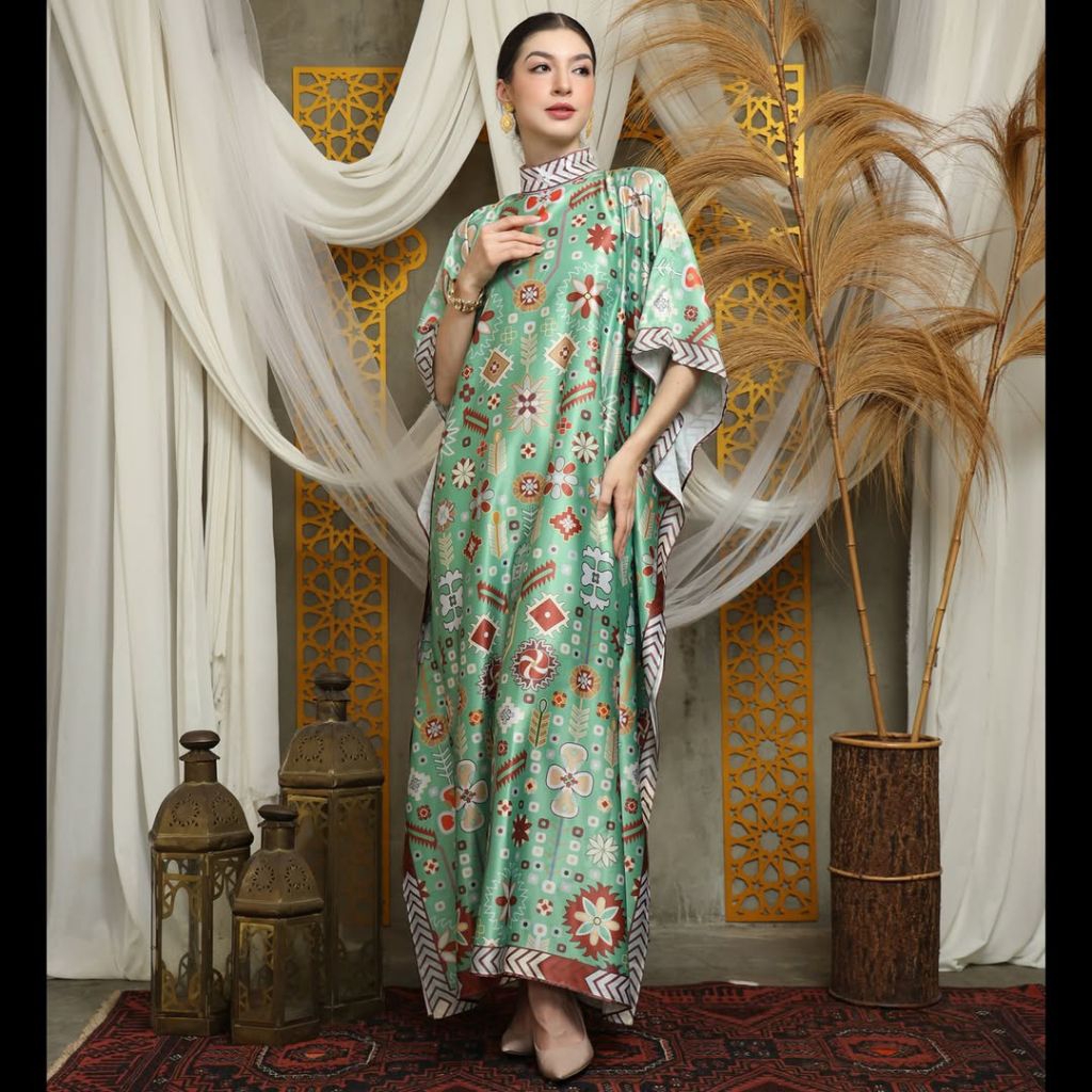Kaftan Hijau | Kaftan Green | Kaftan Premium | Kaftan Modern | Kaftan Jumbo | Long Kaftan | Abaya Pr