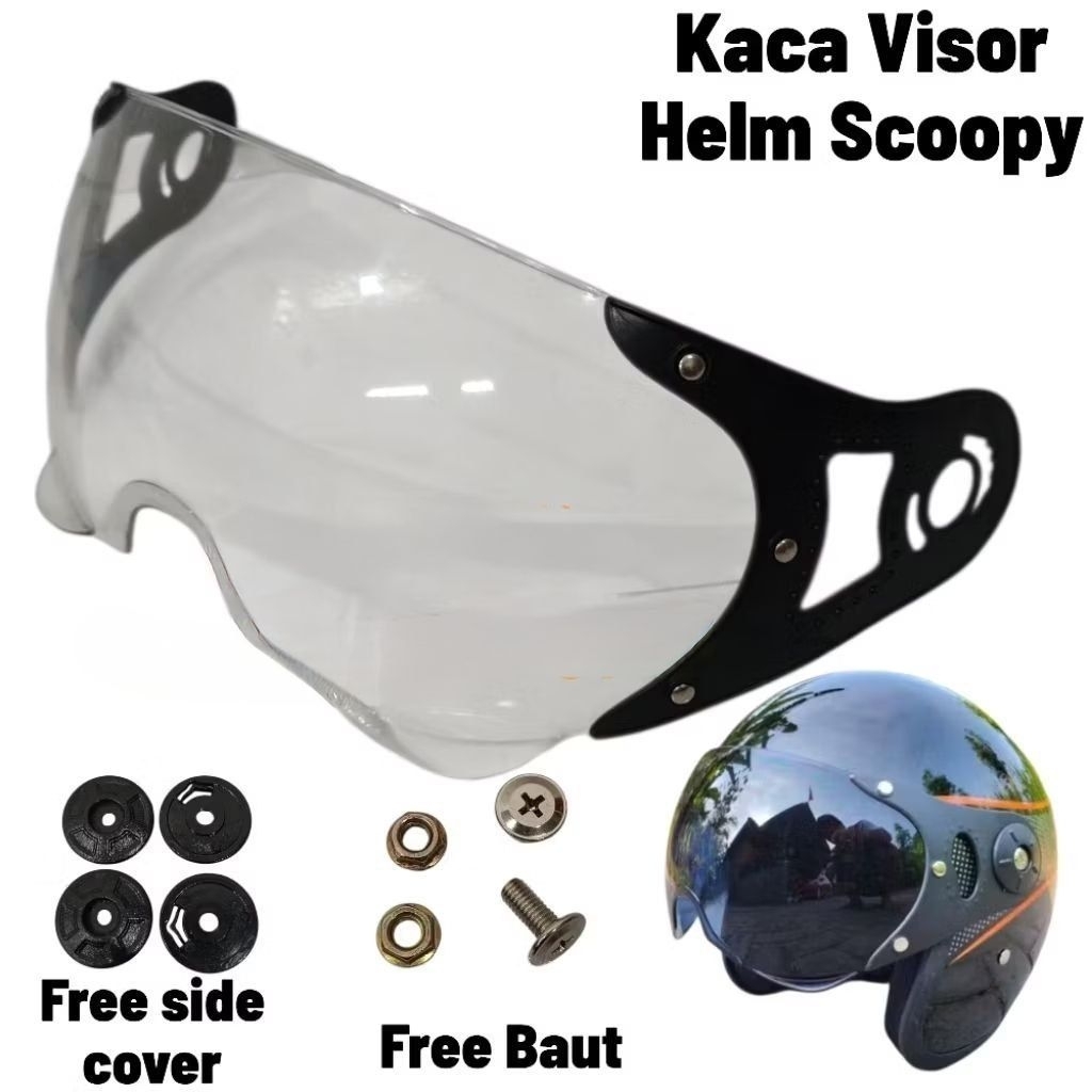 Kaca Helm Scoopy Kaca Mata Helm Honda Scoopy Bogo Pilot Bonus Baut 2Pc