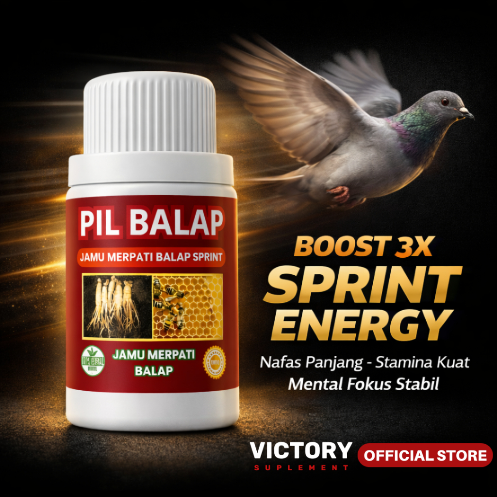Jamu Merpati Balap Sprint Vitamin Burung Dara Booster Kecepatan Tembak Door 100 Pil Victory