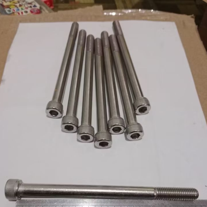 Baut L stainless M10x110 half drat baut 14 kepala kunci L panjang 11 cm