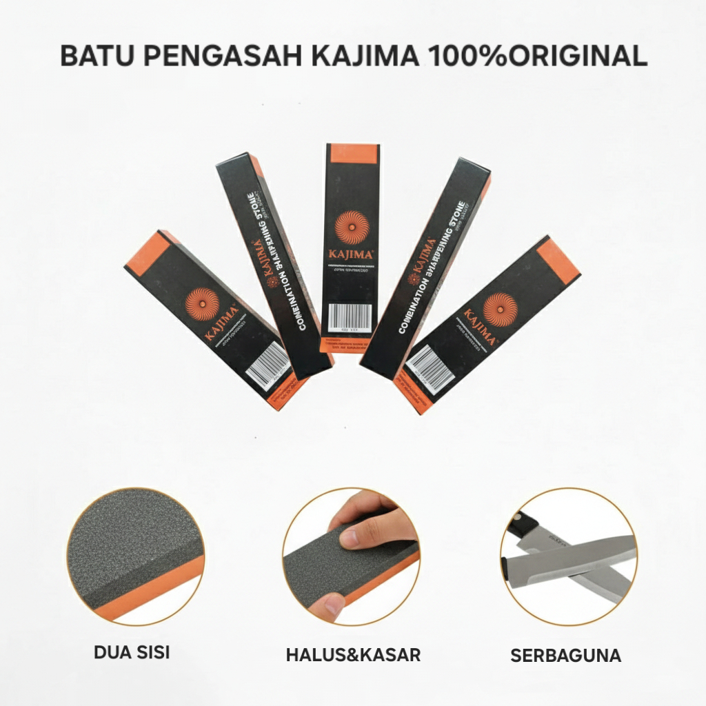 Batu Asah Pisau & Golok Kajima - batu Pengasah serbaguna asahan dua sisi kualitas terbaik