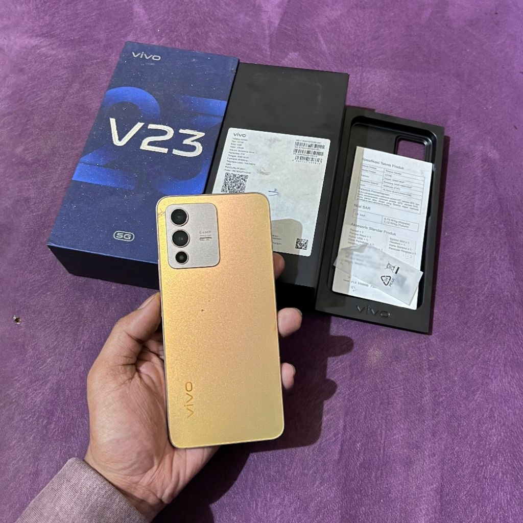 VIVO V23 5G RAM 8/128GB Fullset Bekas Original