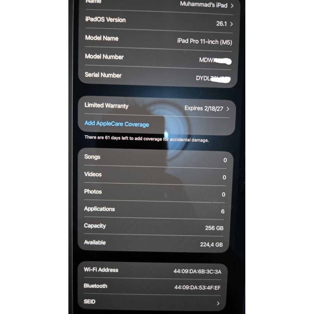 ipad pro M5 11 inch wifi 256gb BNOB