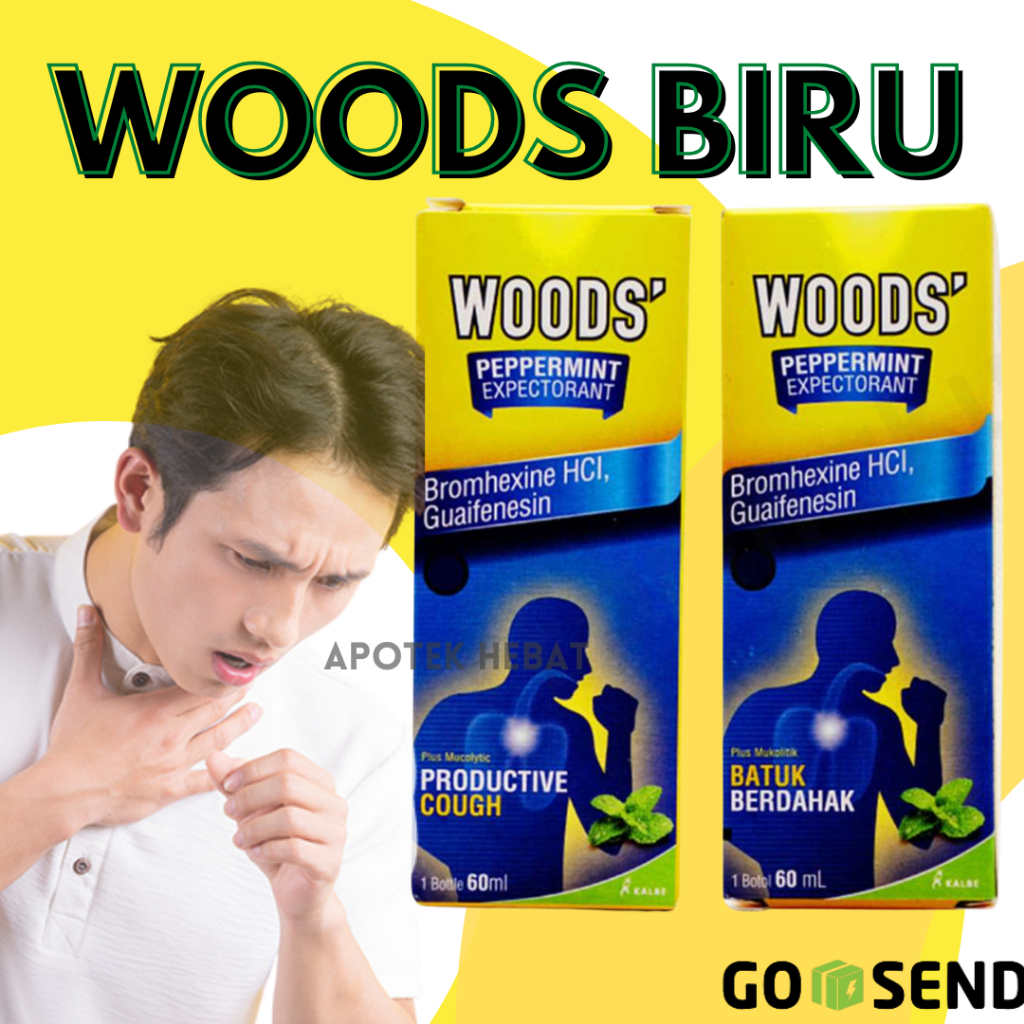 Woods biru Obat batuk berdahak  Obat Batuk Sirup Woods Sirup Obat Batuk Dahak